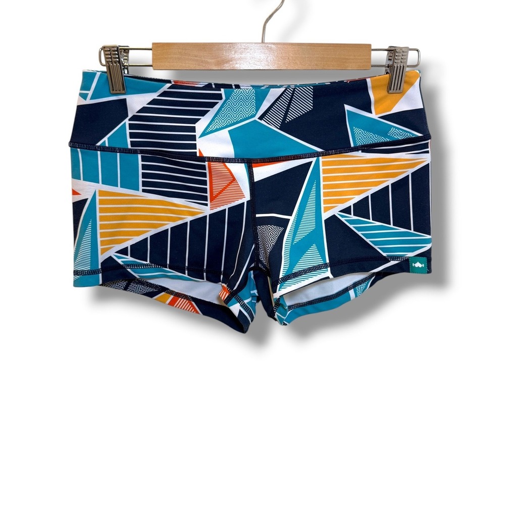WodBottom Shorts Womens M Multicolor Geometric 2.5" Shorties CrossFit Athletic